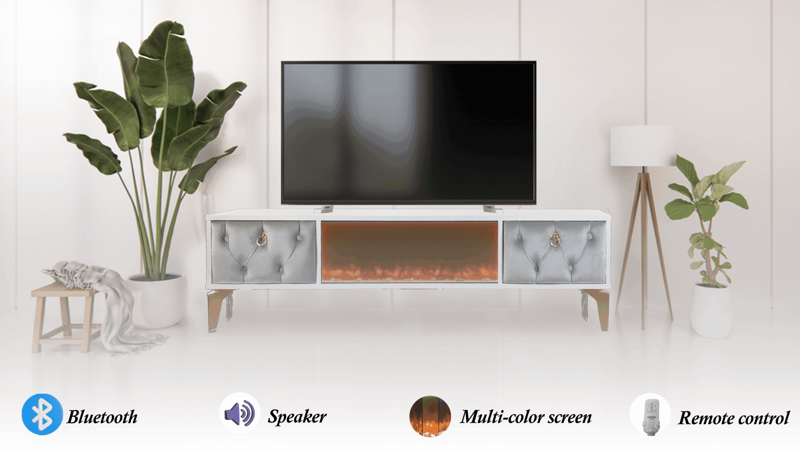 Peking Tv- Bänk Elkamin