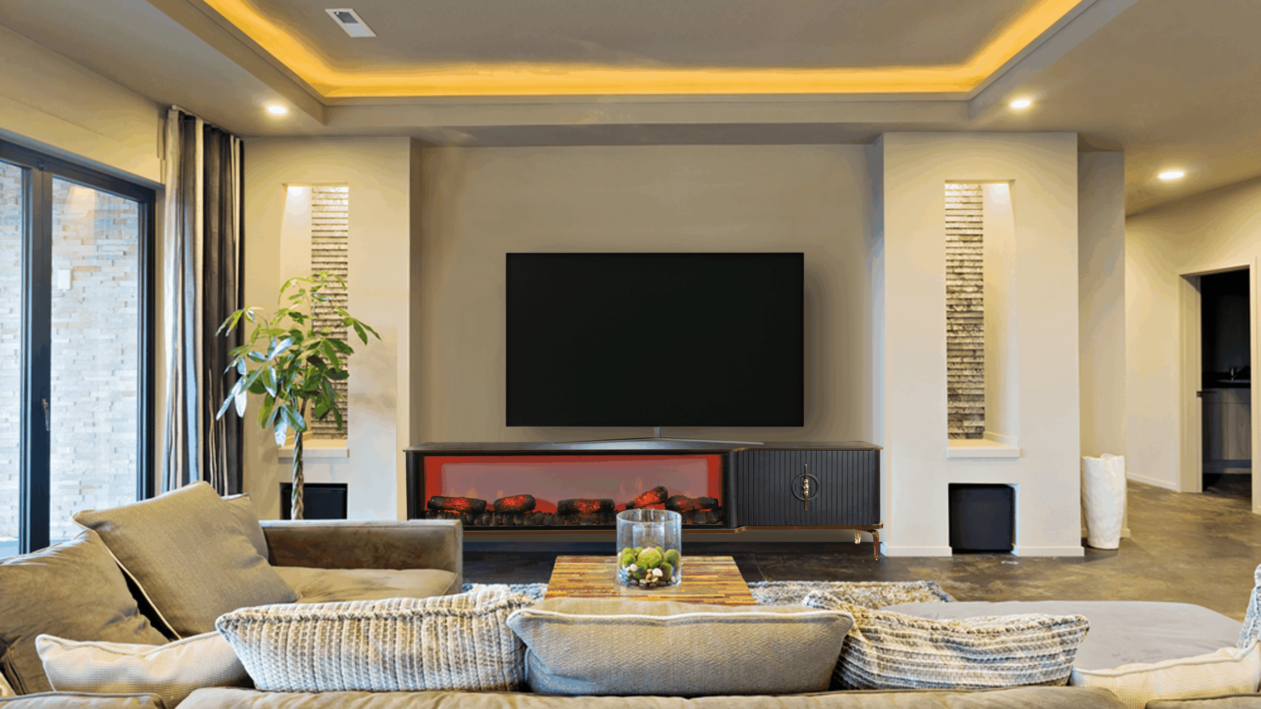 Freetown Tv- Bänk Elkamin