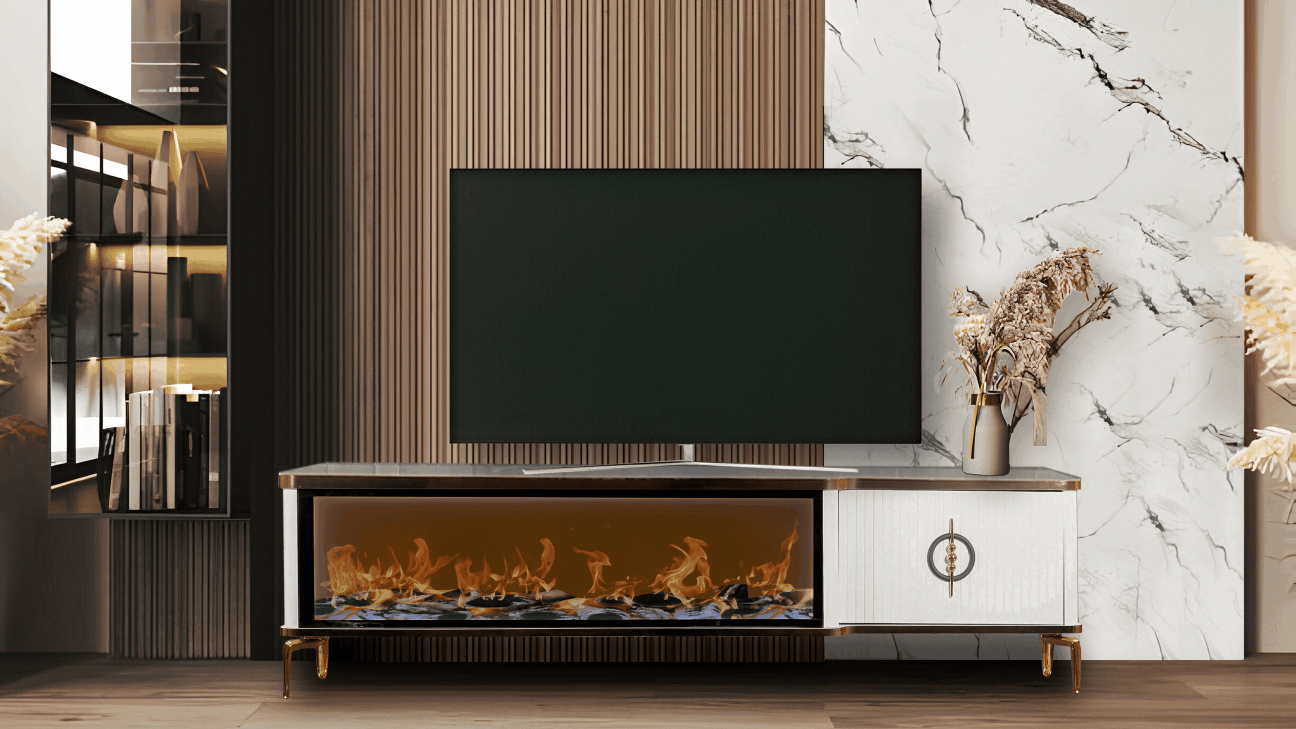 Baku Tv- Bänk Elkamin