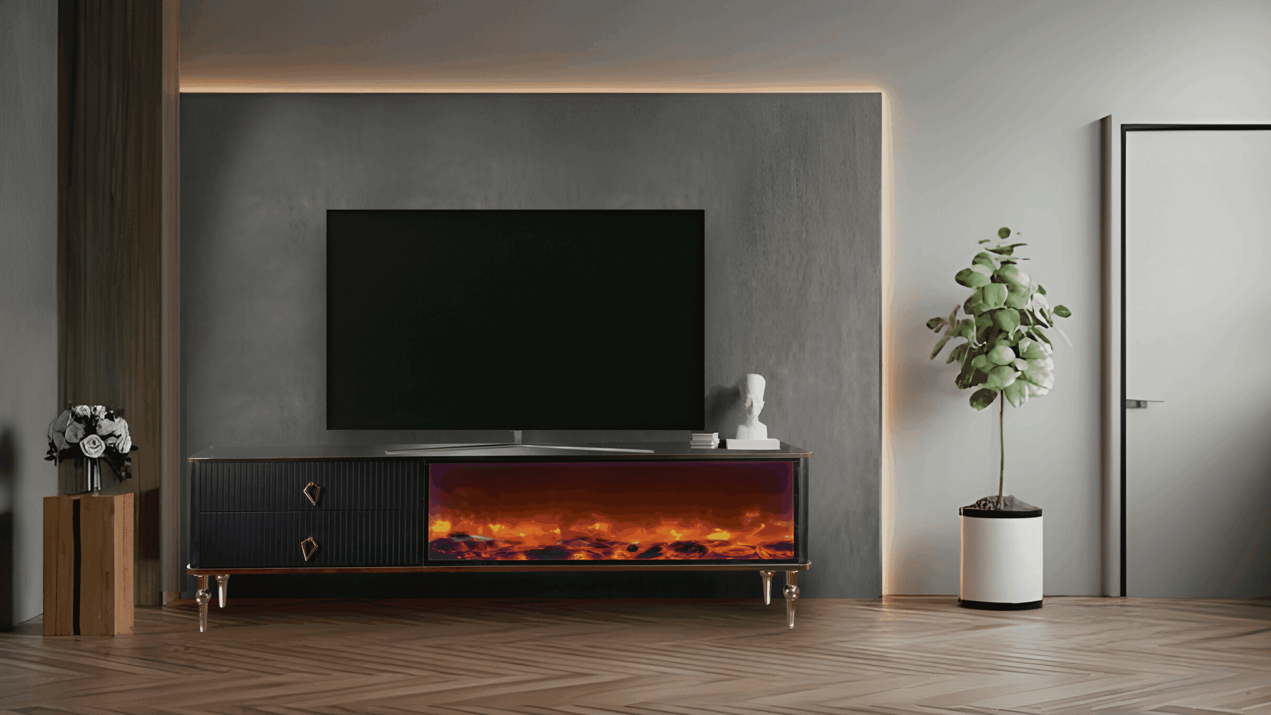 Ingen Paz Tv- Bänk Elkamin - Image 12