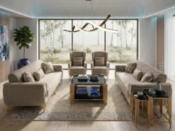 Cannes Soffgrupp 3+3+1+1 – Beige