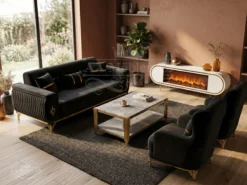 Cannes Soffgrupp 3+3+1+1 – Svart
