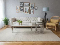 Rosario Soffbord - 4 delar, Silver/Vit marmor