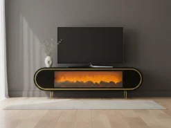 Skagen TV-bänk Elkamin - Svart