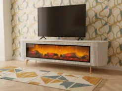 Stavanger TV-bänk Elkamin - Silver