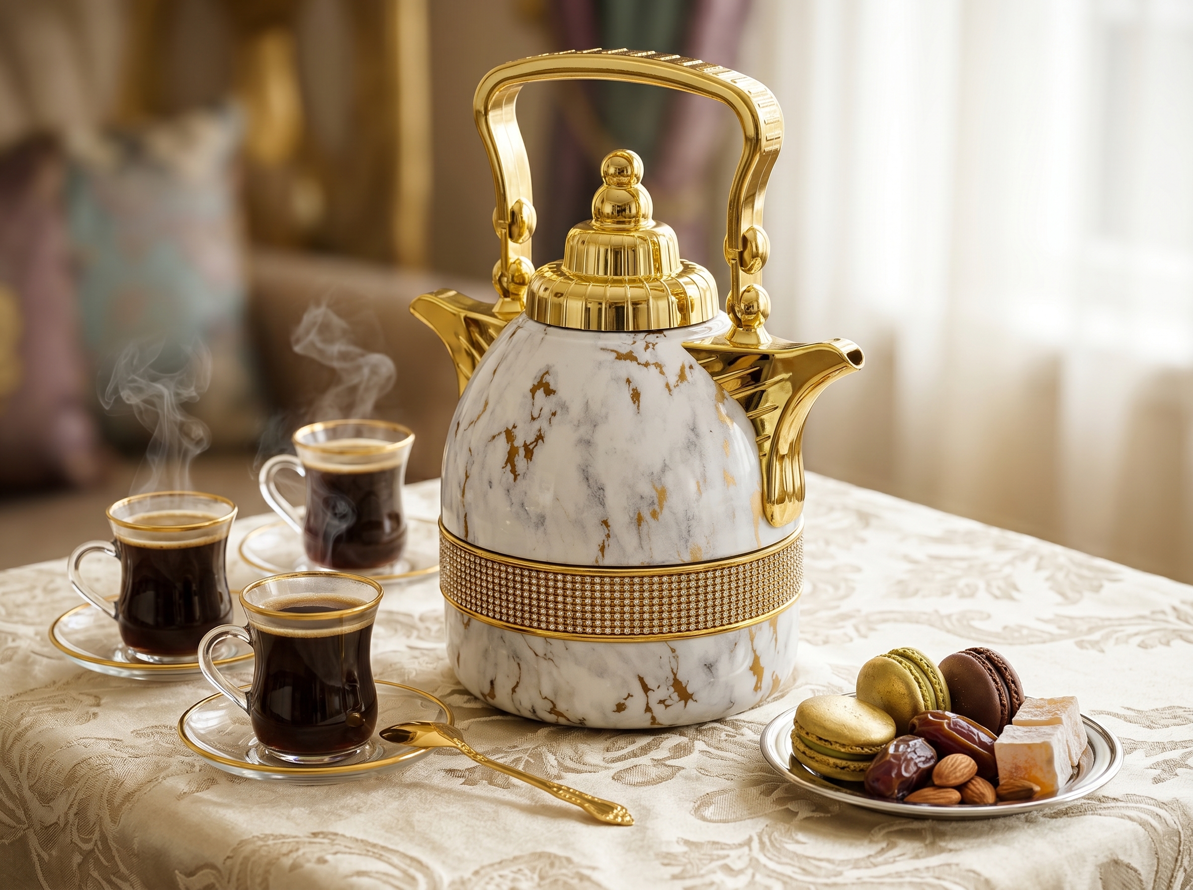 Salong Termoskanna - Vit Marmor - Image 3
