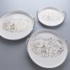 Floral Rund Serveringsbricka (3-pack) – Vit & Silver - Image 3