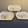 Floral Serveringsbricka (3-pack) – Vit & Guld - Image 3