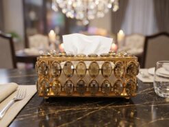 Ametist Servettbox i Tonad Kristall & Guld