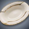 Ängsull Serveringsskål – Vit / Guld (33x24 cm) - Image 4