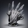 Bali Roterande Knivset - Grå / Silver (9 delar) - Image 2