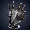 Bali Roterande Knivset - Svart / Guld (9 delar) - Image 2