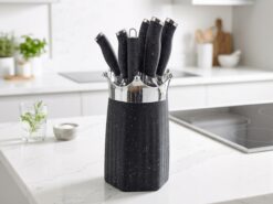 Bali Knivset - Svart / Silver (8 delar)