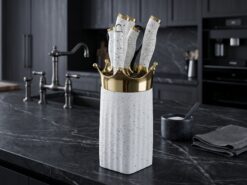 Bali Knivset - Vit / Guld (8 delar)