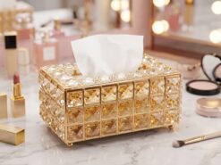 Diamant Servettbox i Kristall & Guld
