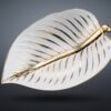 Fjällsippa Serveringsskål – Vit / Guld (30x21 cm) - Image 4