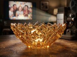 Iris Serveringsskål – Bärnstenstonat Glas (24 cm)