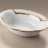 Klockung Serveringsskål – Vit / Guld (29x21 cm) - Image 3