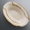 Klockung Serveringsskål – Vit / Guld (29x21 cm) - Image 4