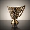 Leopard Koppar med Fat - Beige/Guld (12 Delar) - Image 4