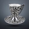 Leopard Koppar med Fat - Vit/Silver (12 Delar) - Image 3