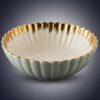 Lotus Serveringsskål – Vit / Guld (25 cm) - Image 3