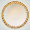 Lotus Serveringsskål – Vit / Guld (25 cm) - Image 4