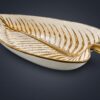 Olivkvist Serveringsskål – Vit / Guld (40x22 cm) - Image 3