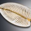 Olivkvist Serveringsskål – Vit / Guld (40x22 cm) - Image 4