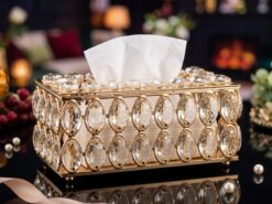 Opal Servettbox i Kristall & Guld