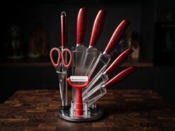 Royalty Line Roterande Knivset - Röd (9 delar)