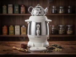 Tiffany Elektrisk Samovar & Tekokare – Vit (6L + 1L)