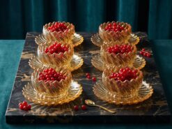 Tistel Skålar med Fat – Bärnstenstonat Glas (12 Delar, 270 ml)