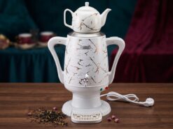 Uakeen Elektrisk Samovar & Tekokare – Vit Marmor (4L + 1L)
