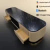 Uppsala TV-bänk med Elkamin – Beige - Image 4