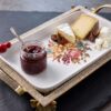 Akleja Serveringsfat med Metallställning (30x17 cm) – Lyxigt Porslinsfat med Blommotiv och Strass