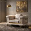 Amalfi Soffgrupp 3+2+1 – Lyxig Beige Soffgrupp med Gulddetaljer - Bild 3