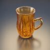 Huai Bo nr136 Glaskoppar i Bärnsten (6-pack) – Eleganta Tekoppar i Räfflat Glas - Bild 3