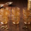 Huai Bo nr 732 Glaskoppar i Bärnsten (6-pack) – Eleganta Te- och Kaffekoppar