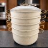 Kismet Manti- & Ångkoksgryta Set 6 Delar 30 cm (8L) – Granit med Induktionsbotten - Bild 2