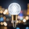 Dekorativ LED-Ljuskälla E14 Diamantskuren Klot – Lyxig Guldhylsa och Kristallstruktur