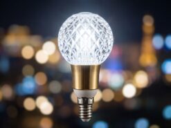 Dekorativ LED-Ljuskälla E14 Diamantskuren Klot – Lyxig Guldhylsa och Kristallstruktur