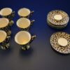 Leopard Koppar med Fat - Vit/Guld (12 Delar) - Image 5