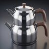 Papatyam Dubbel Tekanna i Rostfritt Stål - Beige Handtag (2,9/1,45L) - Bild 3