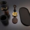 Exklusivt Rökelseset i Texturerad Finish och Träimitation – Svart & Guld (Mubkhara Set) - Bild 4