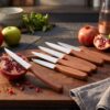 Rooc Knivset 6-pack (Brun) – Ergonomiska Skalknivar i Rostfritt Stål