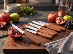 Rooc Knivset 6-pack (Brun) – Ergonomiska Skalknivar i Rostfritt Stål