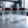 Sarina Räfflade Glasburkar 650 ml – Tidlös Köksförvaring i 3-pack - Bild 2