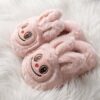 Fluffiga Kanintofflor med Ansikte (Rosa, Storlek 35-36) – Mjuka Innetofflor