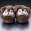 Fluffiga Nalletofflor med Blå Ögon (Brun, Storlek 36–37) – Mjuka Innetofflor - Bild 3